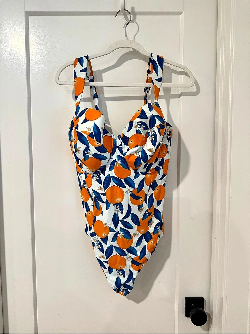 Panache Monica Balcony Swimsuit - Sicily Print Blue & Orange Small